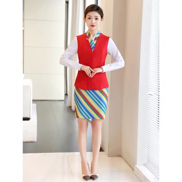 職業裝馬甲套裝女酒店航空空姐前臺迎賓接待工作制服空乘禮儀服裝