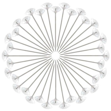 6*38大號白色透明鉆石型定位針 花藝大頭針固定針 婚禮花束定型針