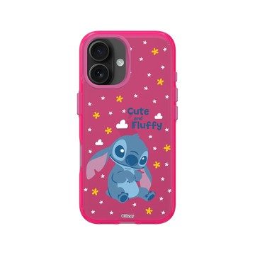 iPhone 16 Clear 粉漾桃 - 迪士尼-史迪奇 Disney Stitch - 史迪奇 - 毛茸茸超可愛