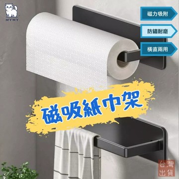 【現貨秒發🔥免運】磁吸紙巾架 磁性紙巾收納架 創意磁吸紙巾托 強磁吸紙巾置物架 磁吸式紙巾掛架 磁力紙巾收納托 廚房紙巾