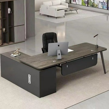 APP下單享點數9% 簡約現代時尚老板辦公桌子經理辦公桌子辦公室大班臺主管桌椅組合