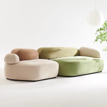 免運/開立發票 鵝卵石奶油風布藝異形網紅意式設計師創意弧形模塊會所酒店沙發 快速出貨