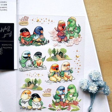 PET手帳貼紙 / 折衷吸蜜凱克金太陽小太陽達摩PET手帳貼紙