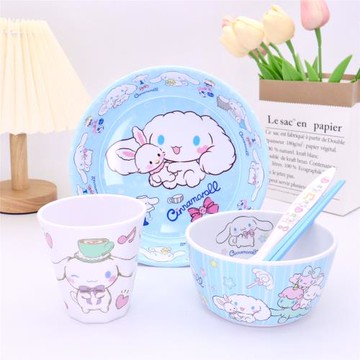 可愛密胺仿瓷餐具卡通5寸成人家用飯碗兒童防摔防燙玉桂狗耐高溫