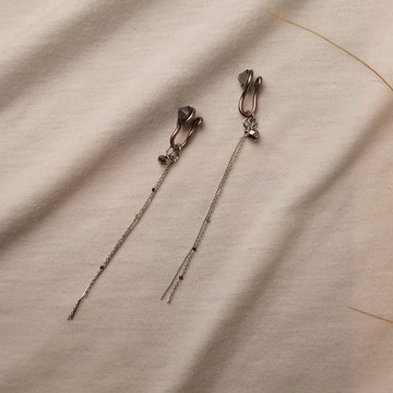 流星飛過天際 晶耀無痛耳夾 / 黑曜