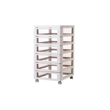 【日本霜山】簡約風B4六層抽屜文件收納櫃(附輪)