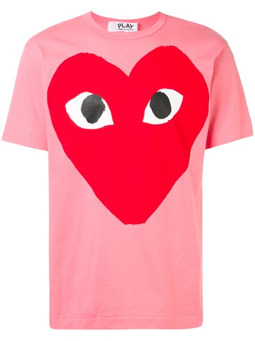 Comme Des Garçons Play - oversized heart print T-shirt - men - Cotton - M - Pink