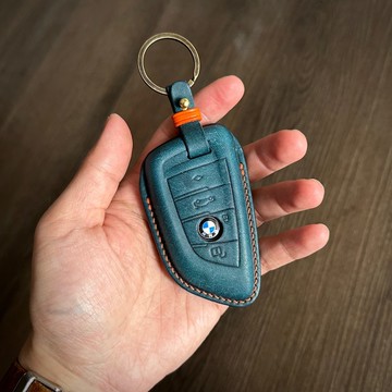 BMW 磨砂油蠟皮革 汽車鑰匙皮套 台灣手工製作