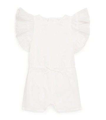 Chloé Kids Cotton Ruffle Playsuit