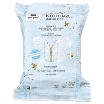 Grab Green, 嬰兒金縷梅舒緩溼巾，夢幻紫檀，32 片
