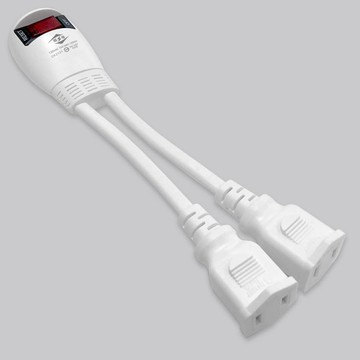 【威電】CK-2121 2孔1開2座 中繼 延長線11CM(1對2 中繼線 電源線組)