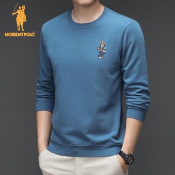 小熊刺繡保羅POLO衫男士寬松大碼套頭圓領衛衣正品官方旗艦T恤衫