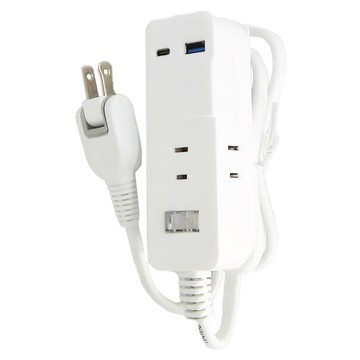 POLYWELL 寶利威爾 USB 20W快充電源延長線 2孔 PW15-T05-A073  0.9m  1條