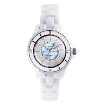 RELAX TIME RT-107S-1 太陽能經典陶瓷 白x銀 37mm｜樂天領券現折★全館特惠中★指定刷卡回饋10%