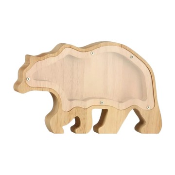 CHIFUN SENHUO 祈樂森活 木質存錢筒 20x3x13cm  熊 棕色  1個