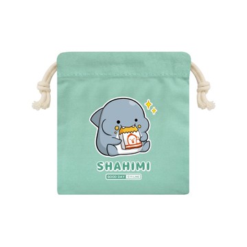 鯊西米 手感束口袋(小)-淺湖綠