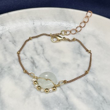 老林雜貨 | 玉石珍珠銅珠手鍊