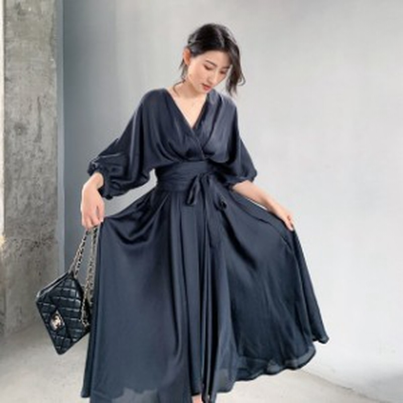 カシュクールワンピース カシュクールワンピ バルーンスリーブ ワンピース バルーン袖ワンピース イレギュラーヘム ワンピース きれいめ 通販 Lineポイント最大8 0 Get Lineショッピング