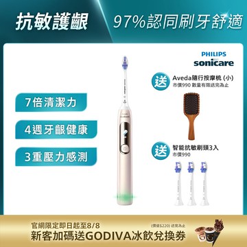 ★新品送5刷+Aveda按摩梳★飛利浦Sonicare抗敏Pro 鑽石智能音波電動牙刷(HX3892/02)