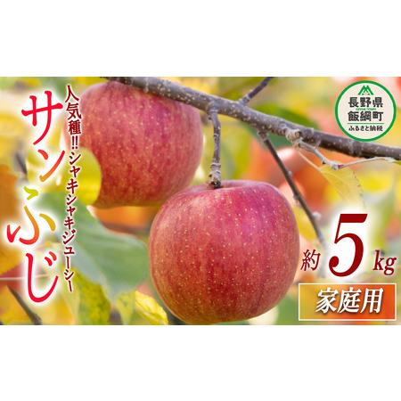 ふるさと納税 りんご サンふじ 家庭用 5kg 沖縄県への配送不可 2023年12月上旬頃から2024年2月下旬頃まで順次発送予定 ふるさと振興公社 長野県 .. 長野県飯綱町