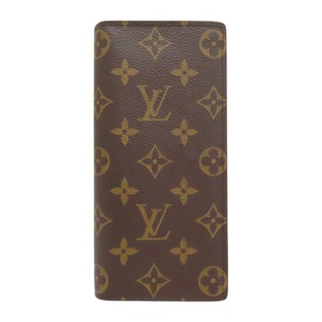 LOUIS VUITTON LV 路易威登 棕色 原花 帆布 雙折 Brazza 長夾 M66540 【二手名牌BRAND OFF】