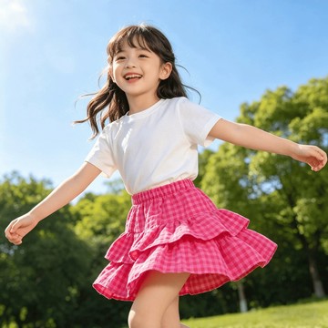 ❤️百搭童裙❤️女童格子半身裙夏季薄款 兒童蛋糕裙寶寶 A 字裙小女孩百搭短裙 IQM9