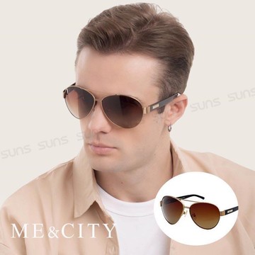 【SUNS】ME&CITY 爵士飛行官金屬偏光太陽眼鏡 抗UV400 (ME 1106 A03)
