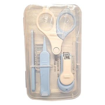 SC優選 皇冠新生兒寶寶指甲剪安全護理套裝 含透明盒4件套裝 + 發光耳勺  1組