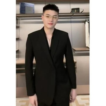小佛爺新款高定系列簡約西裝套裝黑色修身英倫風商務休閑西服西褲