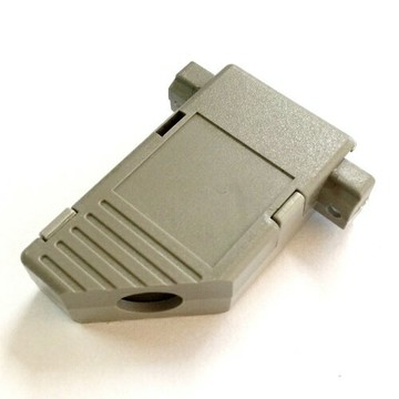 DB15P二排 HD26P三排用外殼 斜角45度出線口卡扣式灰色外殼D-SUB串口頭 焊線式接頭外殼-10入/包(含稅)