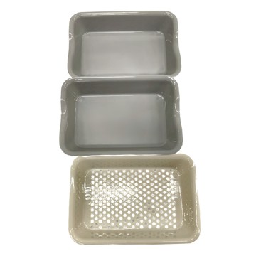 IHARA KIHAN 伊原企販 抗菌備料盤 + 濾網 VC-GY  備料盤2個 + 濾網  700ml  1組