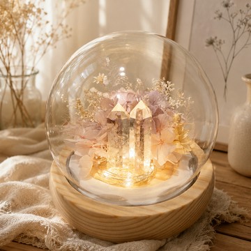 [快速出貨] 🎀能量系列__水晶【粘粘&Hope花藝坊】白水晶永生花燈飾♡