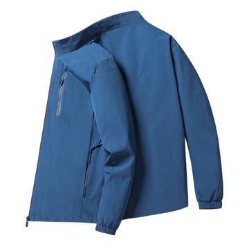 春秋服安運動服踏休閑夾克風衣外套男立領軟殼衣男士速干單衣上衣