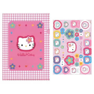 Sun-Star 三麗鷗 L型 A5 資料夾 貼紙套組  凱蒂貓  1個