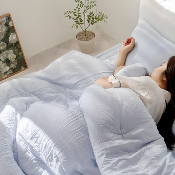 YESBEDDING 韓國製 蓬鬆柔軟 超細莫代爾 水洗 薄被  150x200cm  藍色