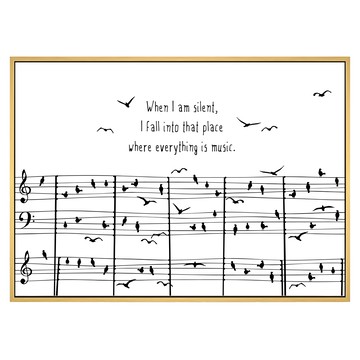 菠蘿選畫所 如音符鼓舞人心木框畫 50 x 70cm 木色 音樂主題 居家裝飾