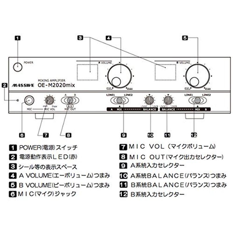 MASSIVE パワーアンプ MONO 2ch OE-M2020mix