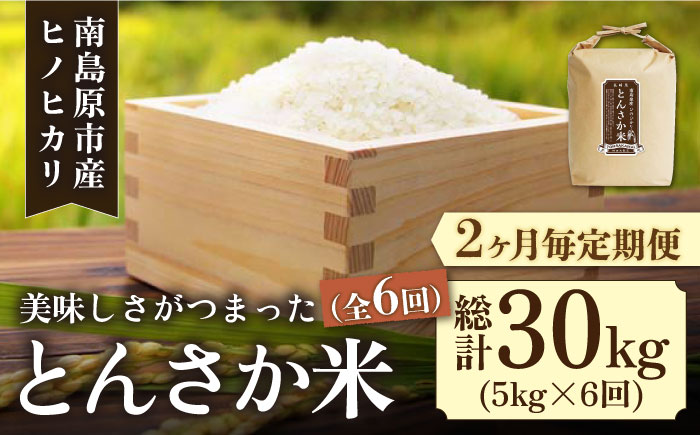 とんさか米 5kg×6回 定期便   米 令和5年産 ヒノヒカリ   南島原市   林田米穀店 [SCO010]