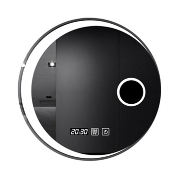 月亮led圓形浴室鏡 60cm單色光 裝飾鏡 玄關鏡 衛生間發光鏡 led燈鏡 廁所衛浴鏡智能除霧鏡