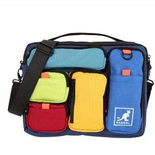 ~雪黛屋~KANGOL 公事包筆電包大容量可14寸電腦A4資夾防水附長背帶L6055361180