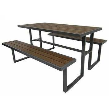 《Chair Empire》S43A12/塑木野餐桌椅組/排椅/休閒椅/休閒桌/戶外桌椅組/啤酒桌/泳池邊桌椅/公園椅