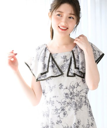 法式鄉村風碎花荷葉洋裝(MM527408)