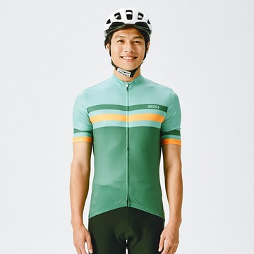ADISI 男抗UV快乾短袖自行車衣ABL2192204灰綠色