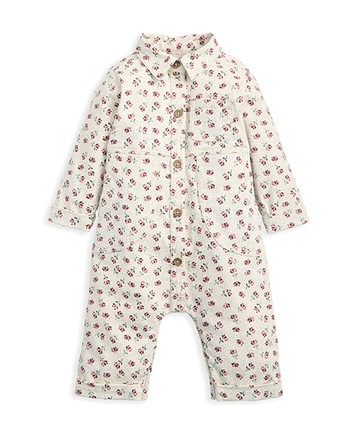 水墨花季-長袖連身兔裝6-9m