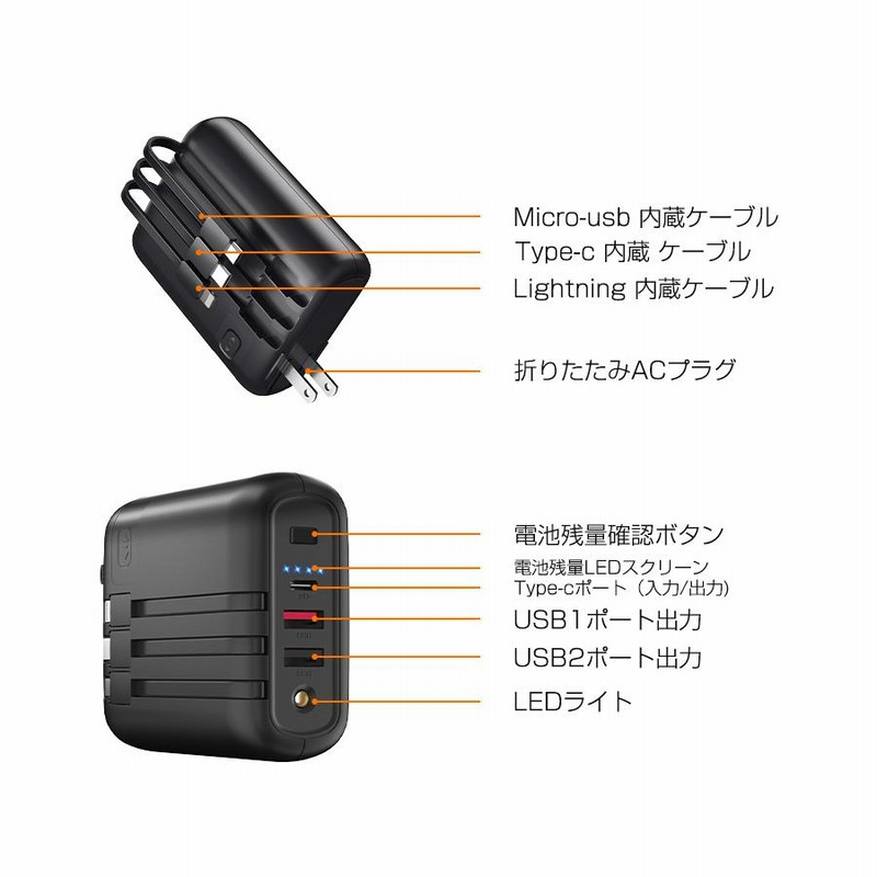 モバイルバッテリー 15000mAh 大容量 折り畳みプラグ 急速充電コンセント 61GEQXCREtL._UF350,350_QL80_.jpg