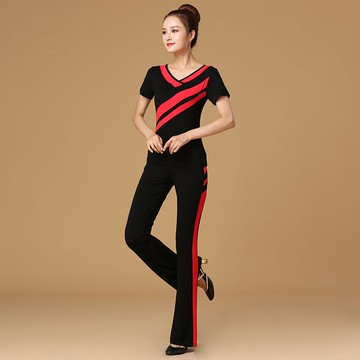 廣場舞服裝新款套裝莫代爾夏短袖運動舞蹈服大媽跳舞衣服女兩件套
