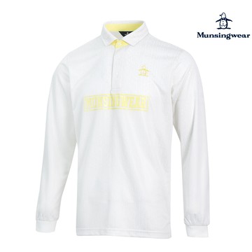 【Munsingwear 企鵝】男款白色長袖棉衫 MGQT2B02