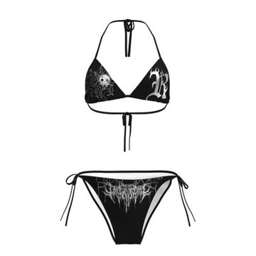 暗系列歐美性感比基尼泳衣女小胸綁帶聚攏顯大分體泳裝泳裝內衣女