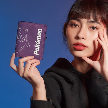 【OUTDOOR】寶可夢Pokemon-夜光耿鬼對折短夾-紫色 ODGO21A06PL