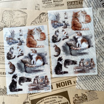 懶惰的貓老闆 轉印貼紙